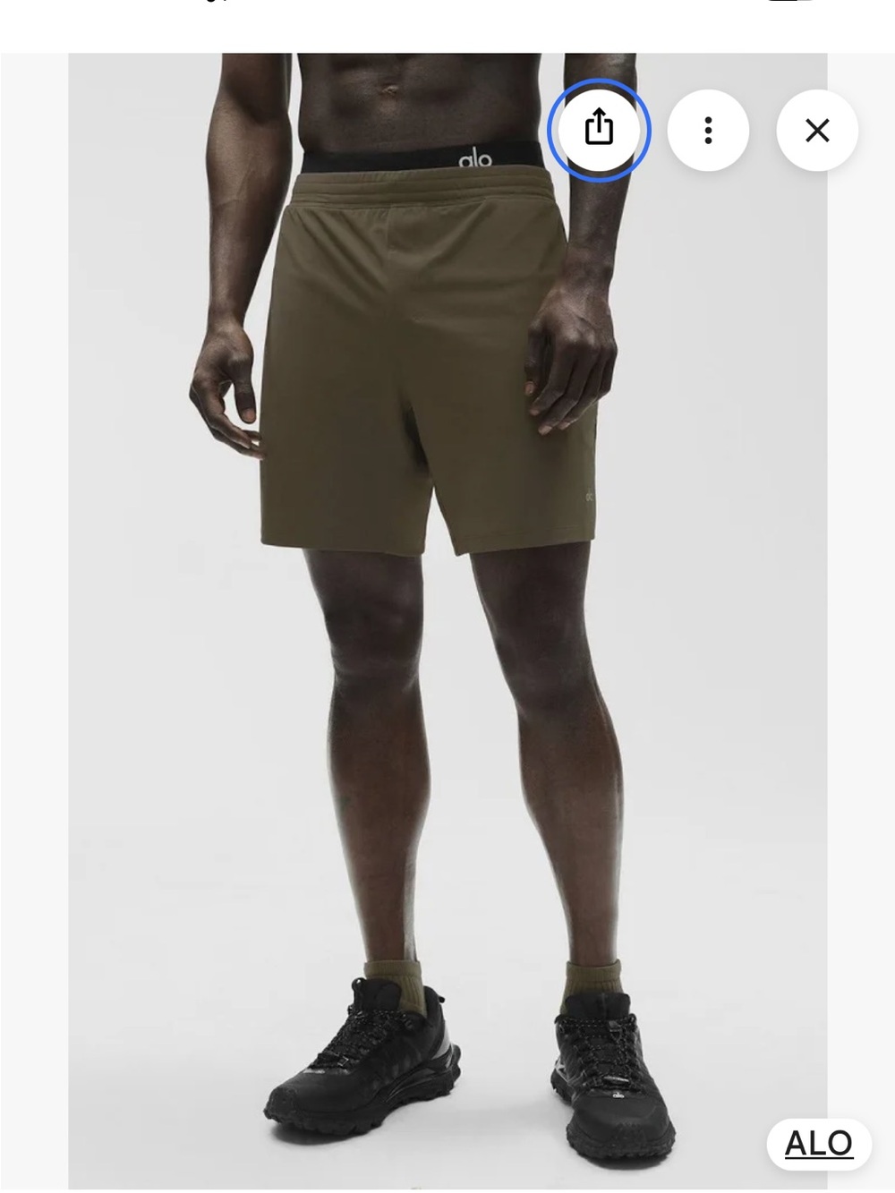 ALO Yoga Men’s Olive Zip-Pocket Shorts